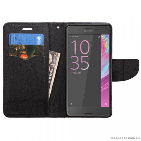 Mooncase Stand Wallet Case For Sony Xperia XA1 - Black