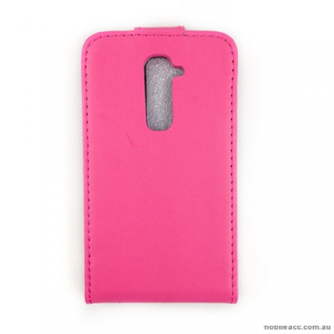 Synthetic Leather Flip Case for LG G2 D802 - Hot Pink