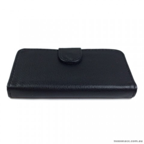 Synthetic PU Leather Wallet Case Cover for Apple iPhone 4S / 4 - Black