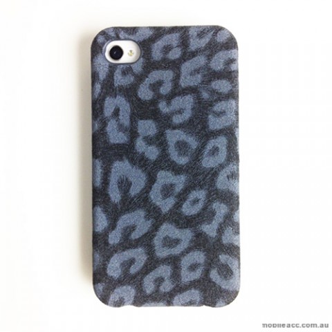 GOOD Quality Leopard Pattern Flip Case for Apple iPhone 4S / 4 - Grey