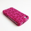 GOOD Quality Leopard Pattern Flip Case for Apple iPhone 4S / 4 - Hotpink
