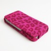 GOOD Quality Leopard Pattern Flip Case for Apple iPhone 4S / 4 - Hotpink