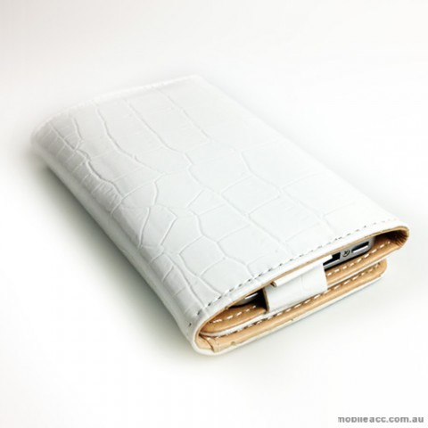 OMO Boa Skin Wallet Case for Apple iPhone 4S / 4 - White