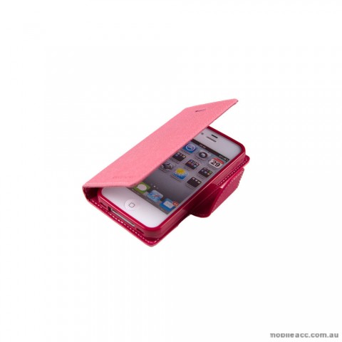 Mercury Goospery Fancy Diary Wallet Case for iPhone 4 / 4S - Light Pink