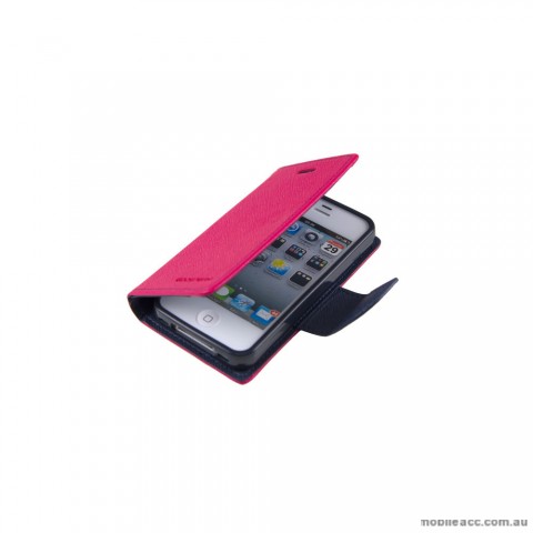 Mercury Goospery Fancy Diary Wallet Case for iPhone 4 / 4S - Hot Pink