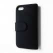 Synthetic PU Leather Wallet Case for iPhone 5/5S/SE - Black