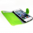 Melkco Synthetic Leather Wallet Case for iPhone 5/5S/SE - Green