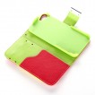 Painting Synthetic Leather Wallet Case for iPhone 5/5S/SE - Red