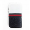 Litchi Skin Quality PU Leather Dual Color Wallet Case for Apple iPhone 5/5S/SE - Black & White