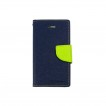 Mercury Goospery Fancy Diary Wallet Case for iPhone 5/5S/SE - Navy Blue