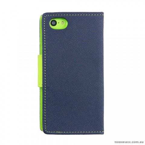 Mercury Goospery Fancy Diary Wallet Case for iPhone 5C - Navy Blue