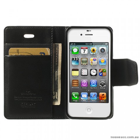 Mercury Goospery Sonata Diary Wallet Case for iPhone 5/5S/SE - Black