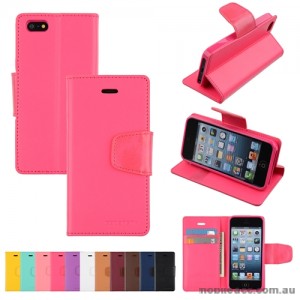 Mercury Goospery Sonata Diary Wallet Case for iPhone 5/5S/SE - Hot Pink