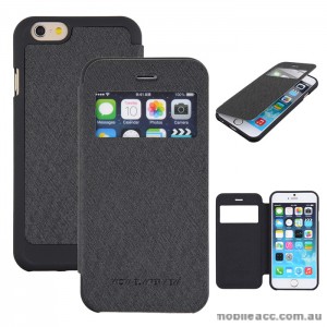 Korean WOW Window View Flip Cover for iPhone 5/5S/SE - Black