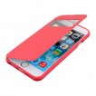 Korean WOW Window View Flip Cover for iPhone 5/5S/SE - Hot Pink X2