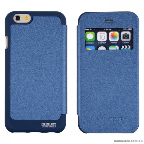 Korean WOW Window View Flip Cover for iPhone 5/5S/SE - Blue