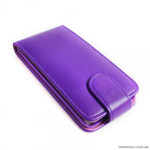 Synthetic PU Leather Flip Pouch Case for Apple iPod Touch 5 - Purple