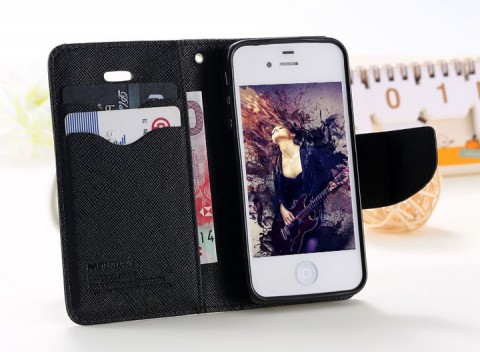iPhone 6/6S Korean Mercury Fancy Diary Wallet Case - Black