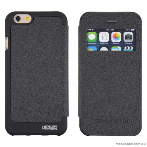 Korean WOW Window View Flip Cover for iPhone 6/6S - Black
