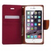 Korean Mercury Daily Canvas Diary Wallet Case for iPhone 6/6S Red