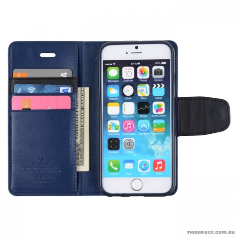 Korean Mercury Sonata Diary Wallet Case for iPhone 6+/6S+- Navy
