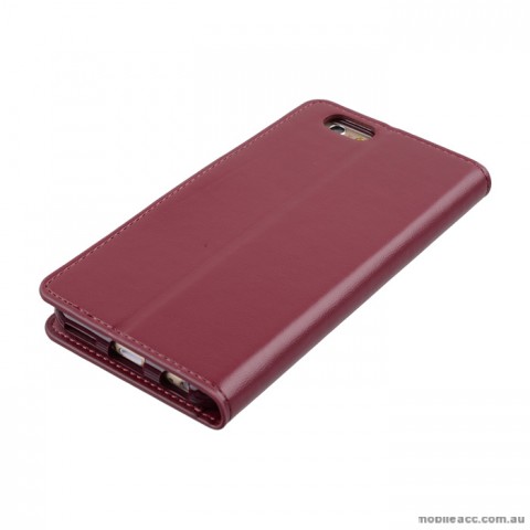 Korean Mercury Sonata Diary Wallet Case for iPhone 6+/6S+- Wine
