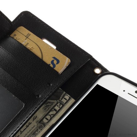 Korean Mercury Rich Diary Wallet Case for iPhone 6+/6S+ - Black