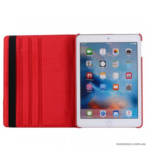 360 Degree Rotating Case for Apple New iPad 9.7(2017) - Red
