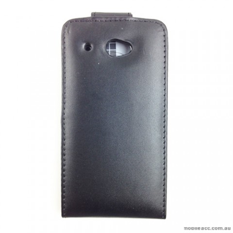 Synthetic Leather Flip Case Cover for HTC Desire 601 - Black