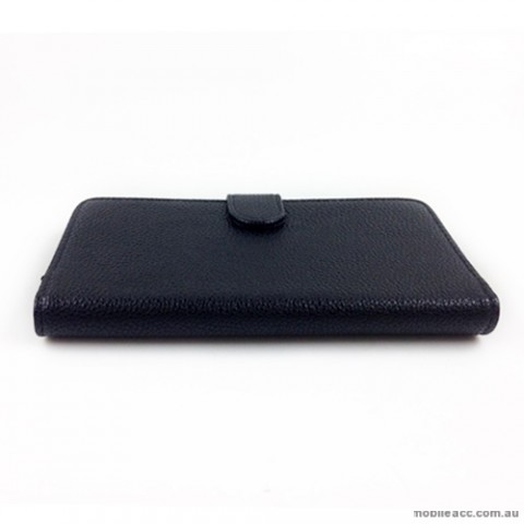 Synthetic Leather Wallet Case for HTC One Max T6 - Black