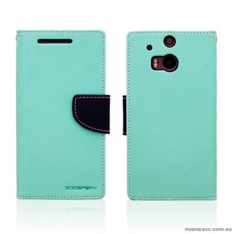 Mercury Goospery Fancy Diary Wallet Case for HTC One M8 - Green