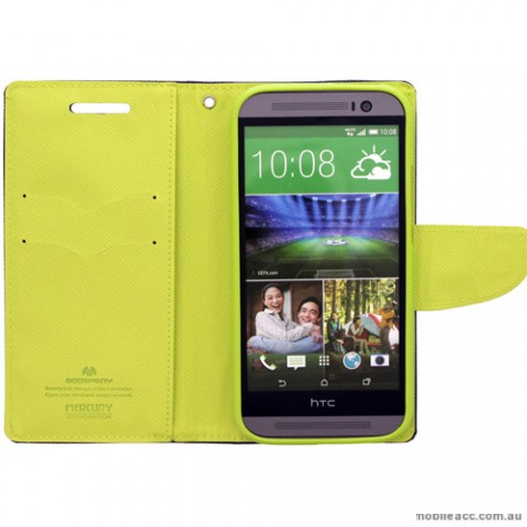 Mercury Goospery Fancy Diary Wallet Case for HTC One M8 - Navy