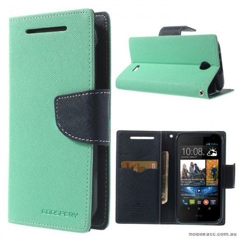 Korean Mercury Fancy Diary Wallet Case for HTC Desire 310 - Green
