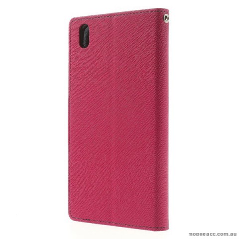 Korean Mercury Fancy Diary Wallet Case for HTC Desire 816 - Hot Pink