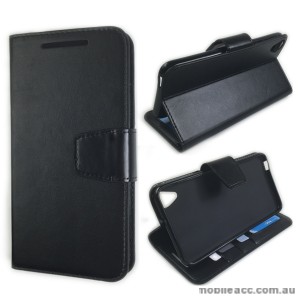 HTC Desire 820 Stand Wallet Case Cover - Black
