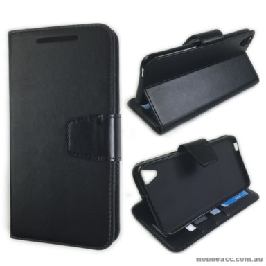 HTC Desire 820 Stand Wallet Case Cover - Black