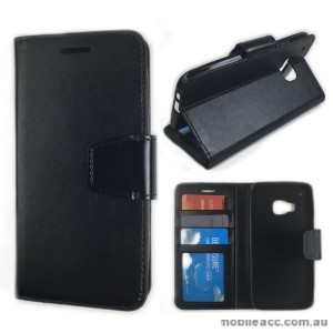 HTC One M9 Stand Wallet Case Cover - Black