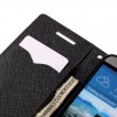 Korean Mercury Fancy Diary Wallet Case for HTC One M9 - Black