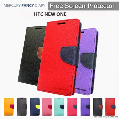 Korean Mercury Fancy Dairy Wallet Case For HTC One M10 - Red