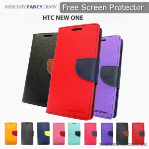 Korean Mercury Fancy Dairy Wallet Case For HTC One M10 - Purple