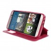 Korean Roar Wallet Case Cover for HTC One M9 - Hot Pink