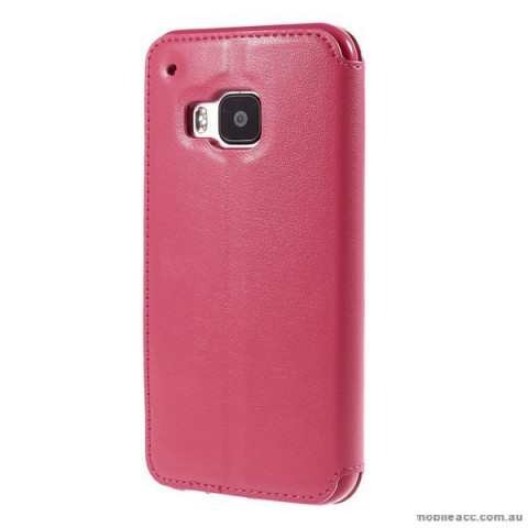 Korean Roar Wallet Case Cover for HTC One M9 - Hot Pink
