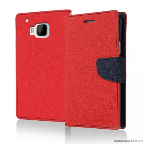 Korean Mercury Fancy Dairy Wallet Case for HTC E9 Plus Red
