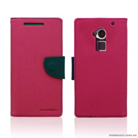Korean Mercury Wallet Case for HTC One Max - Hot Pink