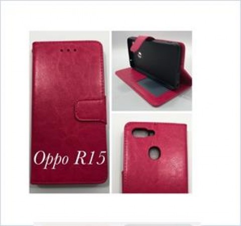 Wallet Case For oppo  R15 hotpink