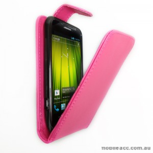 Synthetic Leather Flip Case for Telstra Frontier 4G - Hot Pink