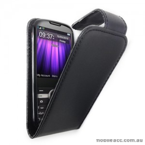 Synthetic Leather Flip Case Cover for Telstra T96 × 2- Black