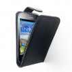 Synthetic Leather Flip Case for Telstra Huawei Ascend Y201 - Black