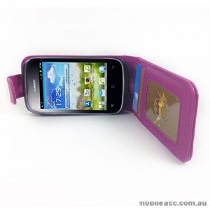Synthetic Leather Flip Case for Telstra Huawei Ascend Y201 - Purple
