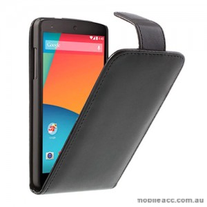 Synthetic Leather Flip Case Cover for LG Google Nexus 5 - Black